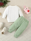 2pcs Baby Toddler Girls Heart-shaped Print Long Sleeve Sweatshirt Top + Long Pants Casual Sports Suit Outdoor Wear TS6404D