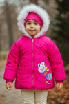 Girls Bee Pink Warm Inner Furr Hooded Puffer Jacket HJ6206B