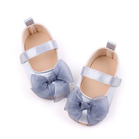 Silver Infant Baby Girls' Soft Sole Anti-Slip and Breathable Princess Shoes SH7109A