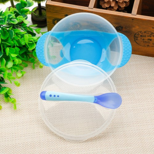 Blue Baby Suction Bowl with Heat Sensitive Spoon FS102A