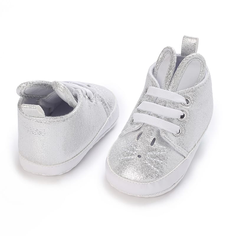 Silver Cat Face Baby Fashion High Booties BTS9067B