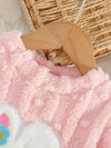 2pcs, Baby Girl's Cute Bunny Embroidery Long Sleeves Warm Plush Top + Versatile Long Pants Co Of Set, Casual Comfy Outdoor Clothes For Fall Winter HJ6208F