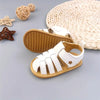White Hollow Sandals with Star Hook-and-loop Fastener Sandals SDL7542B