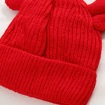 Red Lovely Creative Knitting Cow Horns Woolen Warm Cap CP5071D