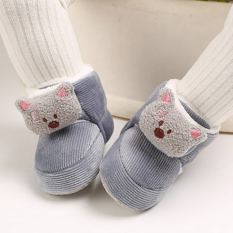 Gray Fashion Cotton Baby Warm Shoes SH7132A