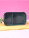 Yellow & Navy Blue Portable Rectangle Lunch Box With Spoon Set 800 ML BCP1059D