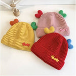 Red Winter Baby Children Double Love Cuffed Knitted Woolen Warm Cap CP5070A