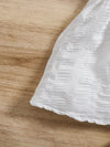 Girls' White New Summer Bubble Sleeve Plain Color Dress with Cute Hat Two-piece Set Princess Dress FD6111F