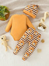 Newborn Lion Print Long Sleeve Onesie and Lion Print Long Pants with a Hat BS6140I