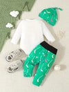 Men's Youngsters Sports Golf Print Long Sleeve Ha Shirt + Full Print Suit Golf Pants with Hat Three-piece Set, Perfect for Outdoor BS6044B