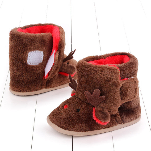 Brown Infant Fleece Warm Winter Shoes SH7128A