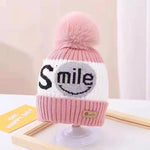 Pink Winter Warm Hat Smile Knitting Hat Cap CP5003D