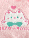 2pcs Adorable Cartoon Cat Fleece Plush Long Sleeve Hoodie And Pants Outfit Set For Baby Girls, Soft Cute And Comfortable Wear For Autumn/Winter HJ6208A