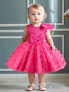 Baby Girl Birthday Party Gown Bowknot Decor Sleeveless Design Toddler Girl Princess Dress For Celebration FD6103F