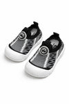 Black Color Baby Soft Bottom Walking Sneakers Toddler Rubber Sole Cartoon Character First Walkers Infant Shoes SH7181A