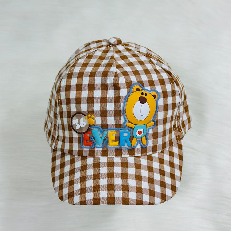 Children's Fashion Unisex Brown & White Cap CP5034D