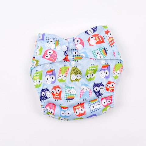 Sky Blue Owl Reusable Baby Infant Nappy Cloth Diaper BCP1017I