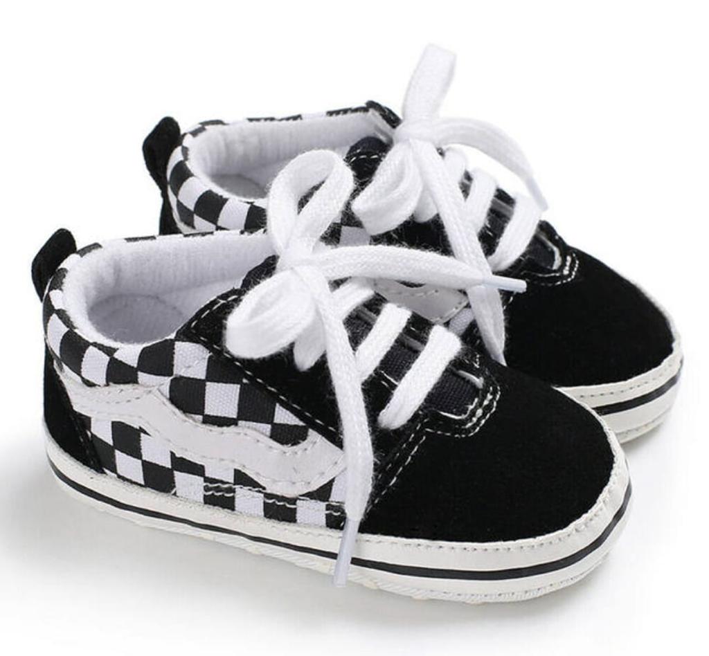 Black & White Check Booties BTS9034A