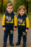 Tom and Jerry Design Baby Hoodie & Trouser Set - Soft Fleece Stuff, Machine Washable - Perfect for Winter, Perfect for Outdoor TS6419B