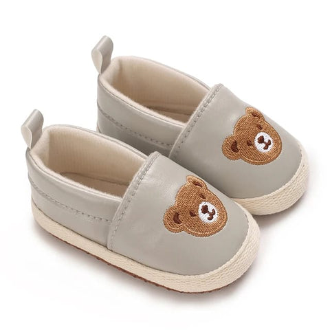 Gray Baby Animal Print Shoes Soft Comfortable PU Cute Bear Booties BST91112A