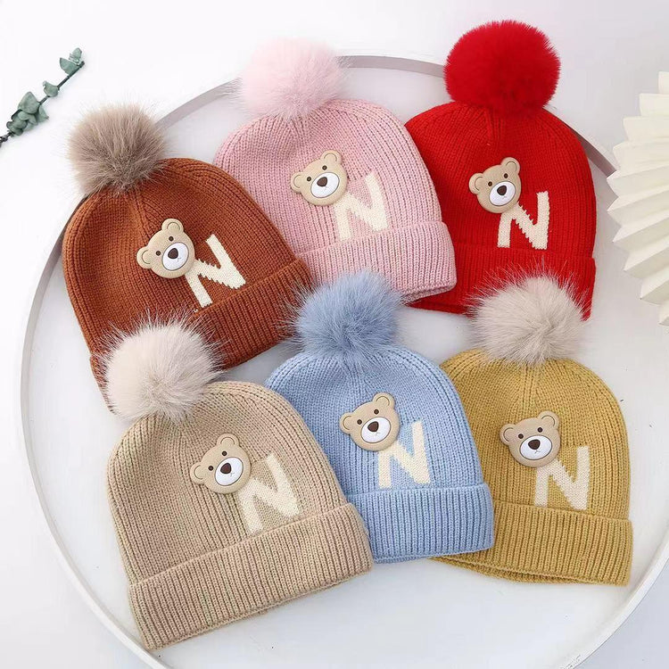 Baby Bear Knitted Warm Winter Wool Cap (6 Months -3 Years) CP5086