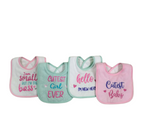 LL Cutest Girl Ever Pack of 4 Towel Bibs BB2022B