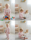 JF 2 PC Baby Pink Happy Mood Autumn & Winter Terry Fabric Track Suit, Sweatshirt and Trouser Set TS6418B