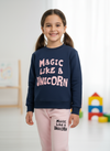JF 2 PC Magic Like a Unicorn Autumn & Winter Terry Fabric Track Suit, Sweatshirt and Trouser Set TS648C