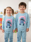 JF 2 PC Ferozi Color Autumn & Winter Terry Fabric Track Suit, Sweatshirt and Trouser Set TS6418G