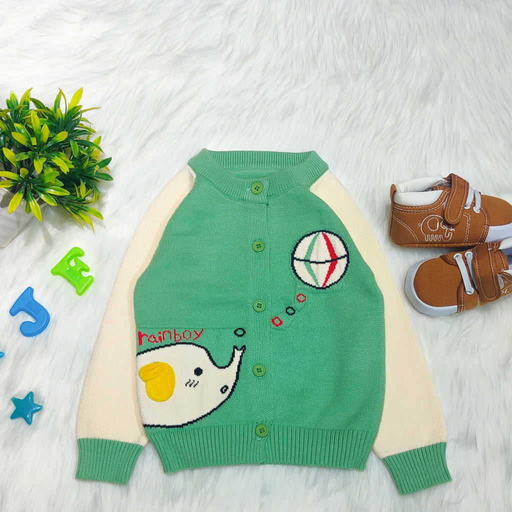 Green & Off-white Fashion Sweater Cardigan SC6303E