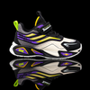 JF Black & Neon Purple Sprint Kids Sneakers Shoes SH714A