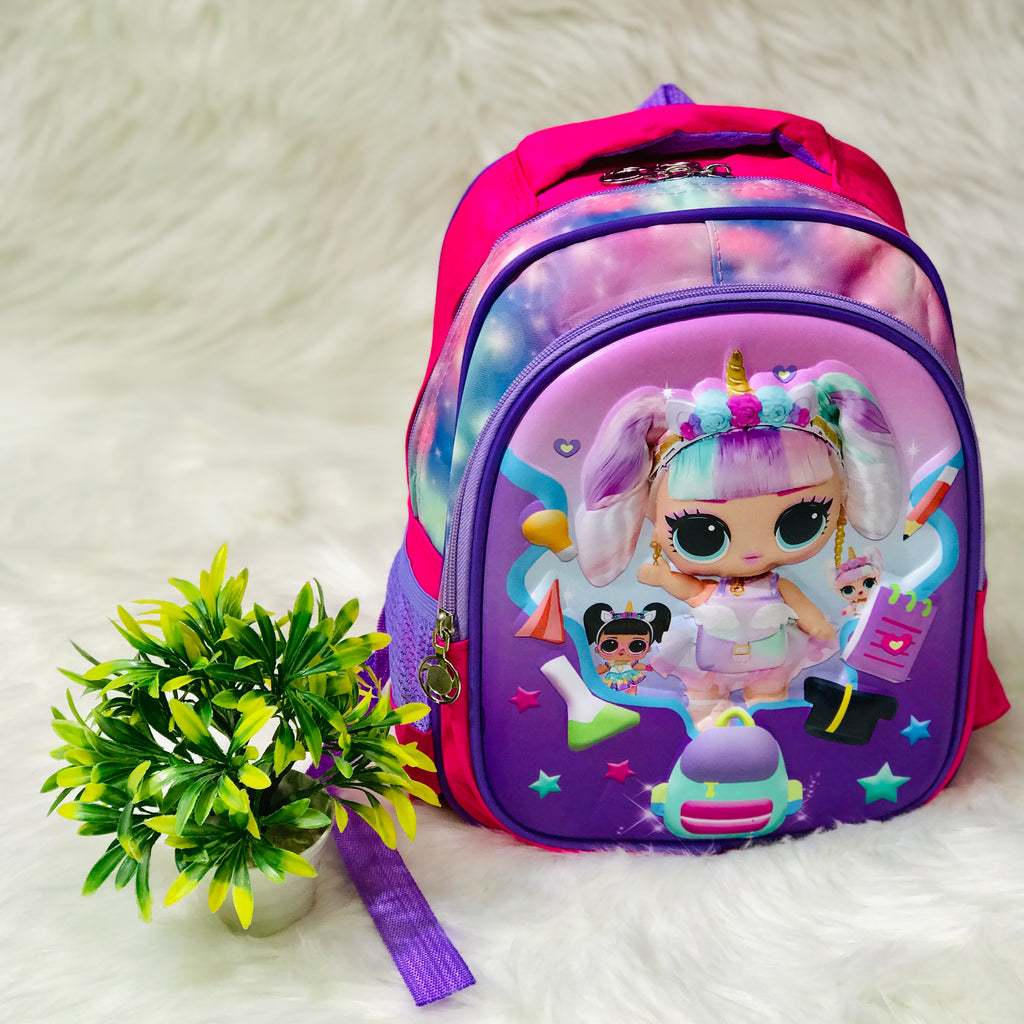 3D Embossed Cartoon Character Backpack School Bag for Girls of Preschool, Prep and Nursery BG5532B