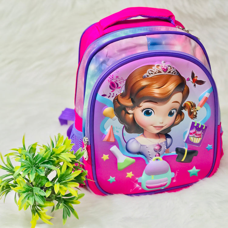 3D Embossed Sofia Backpack School Bag for Girls of Preschool, Prep and Nursery BG5532F