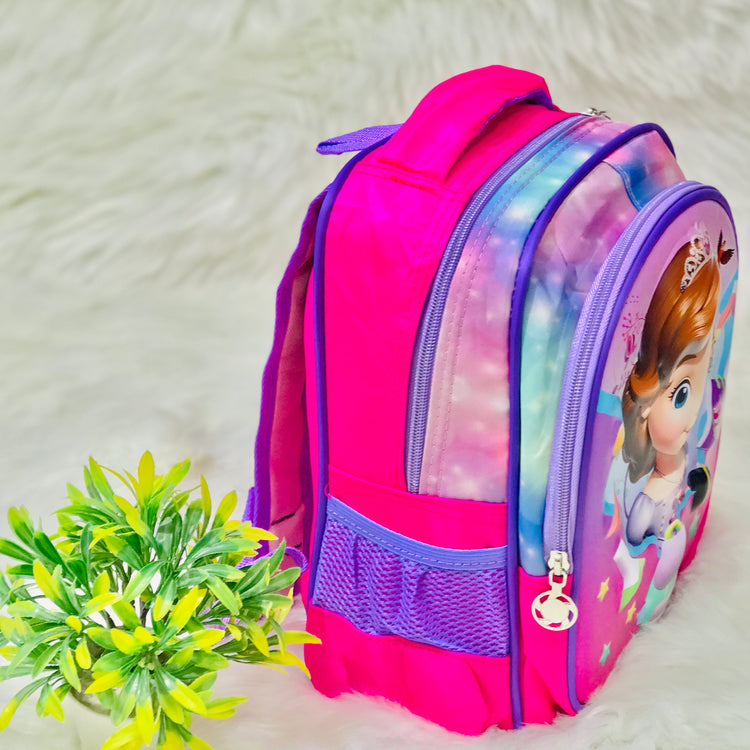 3D Embossed Sofia Backpack School Bag for Girls of Preschool, Prep and Nursery BG5532F