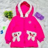 Girls Pink Warm Inner Furr Hoodied Puffer Jacket HJ6201C