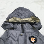 Boys Gray Warm Inner Furr Hoodied Puffer Jacket HJ6204B