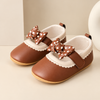 JF Brown Coca Polka Dot Bow Baby Girl Shoes SH7198C