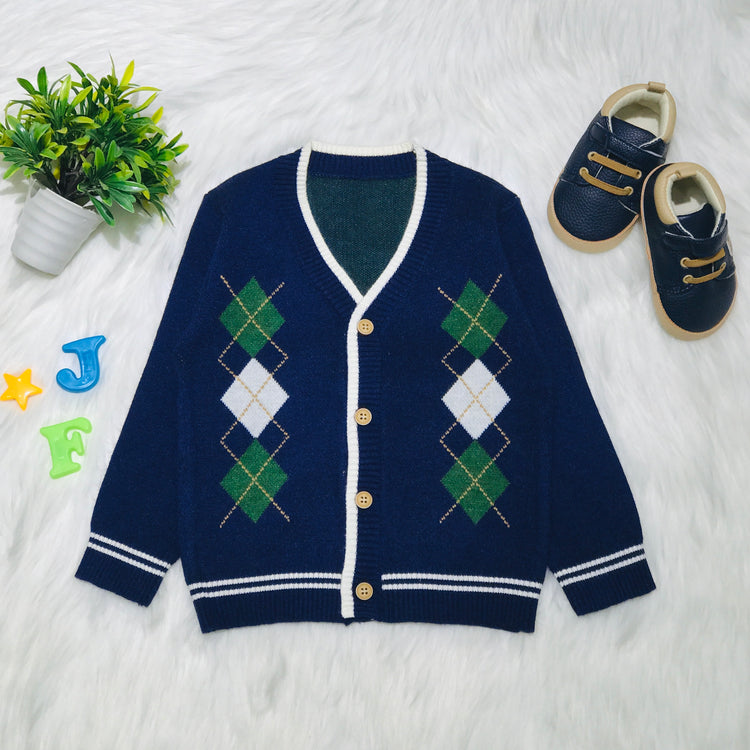 Navy Blue Fashion Sweater Cardigan SC6305A