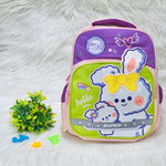 Green & Purple Girls Rabbit & Slogan Graphic Functional Backpack School Bag BG5540B