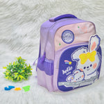 T Pink & Purple Girls Rabbit & Slogan Graphic Functional Backpack School Bag BG5540A