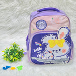 T Pink & Purple Girls Rabbit & Slogan Graphic Functional Backpack School Bag BG5540A