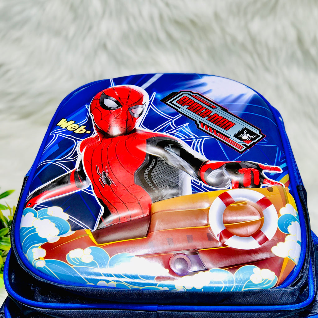 Navy Blue Spider Man 16 Inches Premium Quality Boys School Bag BG5544A