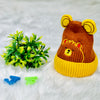 Brown Bear Head Embroidery Winter Woolen Warm Cap CP5072F