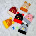 Gray Bear Head Embroidery Winter Woolen Warm Cap CP5072B