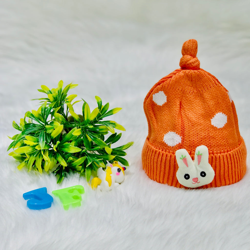 Orange Cute Rabbit Toddlers Hat Winter Knitted Woolen Warm Cap CP5076C