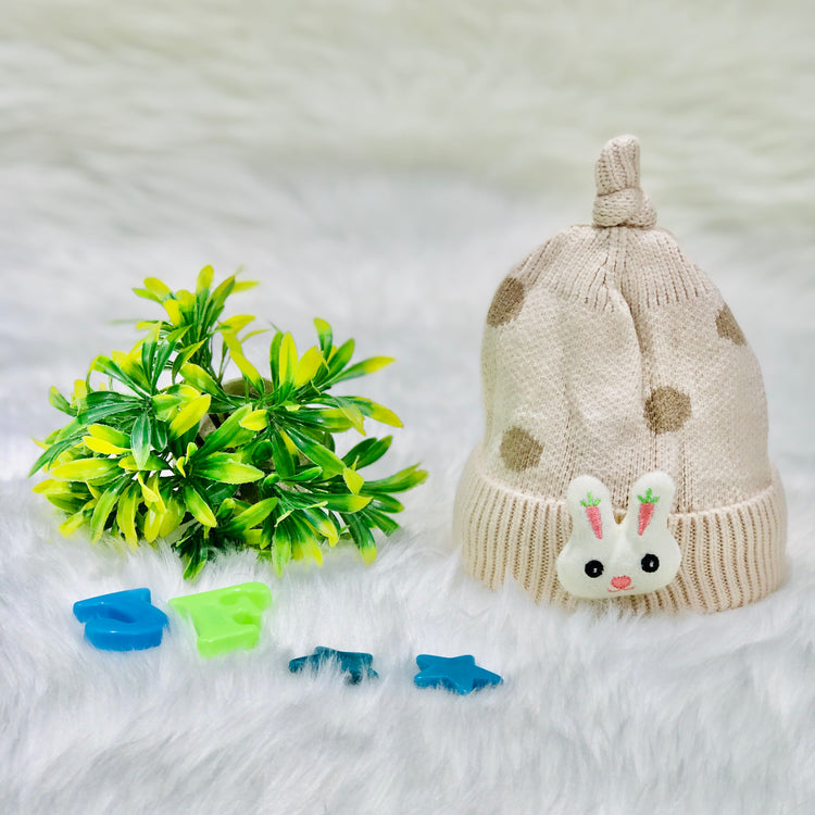 Light Brown Cute Rabbit Toddlers Hat Winter Knitted Woolen Warm Cap CP5076E