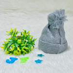 Gray Winter Baby Knitted Woolen Warm Cap  (1-3 Years) CP5077A