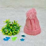 Pink Winter Baby Knitted Woolen Warm Cap  (1-3 Years) CP5077C