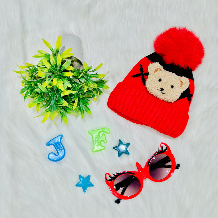 Red Baby Winter Woolen Warm Cap CP5078A