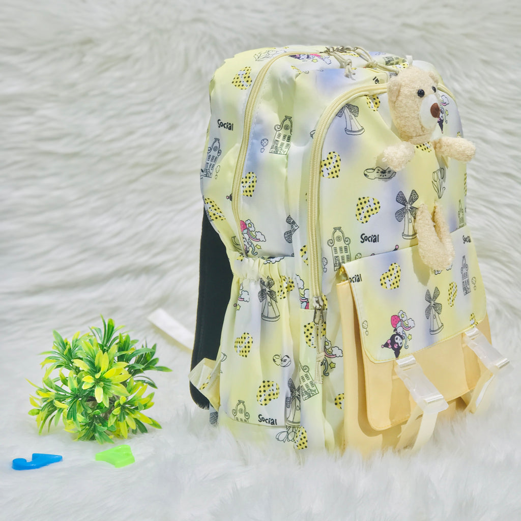 Yellow Diaper Bag for Mother Travel - Baby Bear Diaper Backpack Bag BG5547A